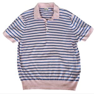 J. Crew Heritage Polo Top - Men's Size M - 100% Cotton Stripe Preppy Old Money